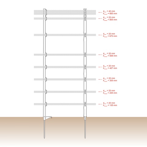 Műanyag karó ECO, 105 cm , 70 db.